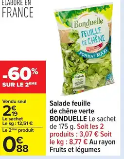 Carrefour BONDUELLE Salade feuille de chêne verte offre