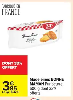 Carrefour BONNE MAMAN Madeleines offre