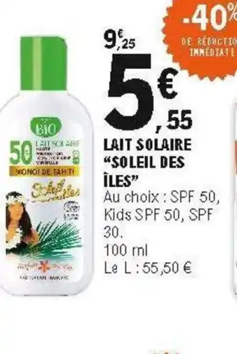 E.Leclerc Lait solaire soleil des îles offre