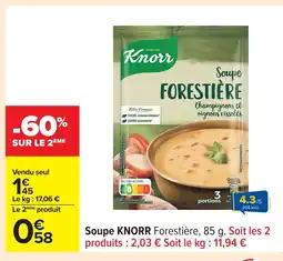Carrefour KNORR Soupe offre