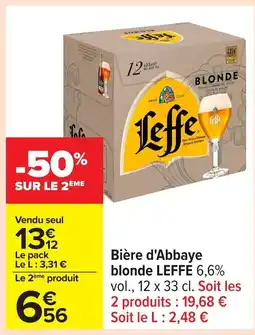 Carrefour LEFFE Bière d'Abbaye blonde offre