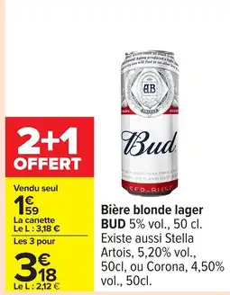 Carrefour BUD Bière blonde lager offre