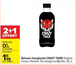 Carrefour CRAZY TIGER Boisson énergisante offre