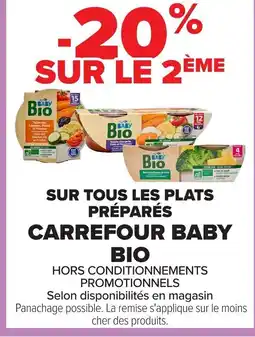 Carrefour CARREFOUR BABY BIO Sur tous les plats préparés offre