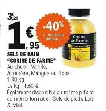 E.Leclerc Sels de bain corine de farme offre