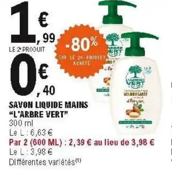 E.Leclerc Savon liquide mains l'arbre vert offre