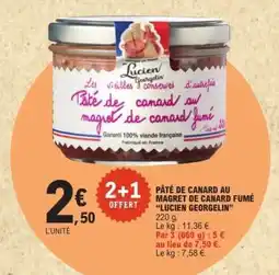 E.Leclerc PÂTÉ DE CANARD AU MAGRET DE CANARD FUMÉ “LUCIEN GEORGELIN” offre