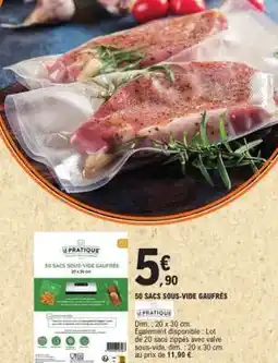 E.Leclerc 50 SACS SOUS-VIDE GAUFRÉS offre