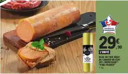 E.Leclerc BLOC DE FOIE GRAS DE CANARD MI-CUIT 30% MORCEAUX 'FINE FRANCE' offre