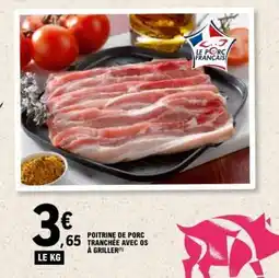 E.Leclerc Poitrine de porc tranchée avec os à griller offre