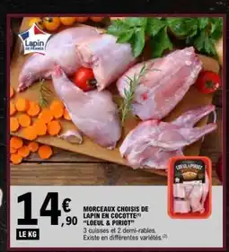 E.Leclerc MORCEAUX CHOISIS DE LAPIN EN COCOTTE offre