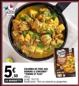 E.Leclerc COLOMBO DE PORC AUX OIGNONS & CURCUMA “TENDRE ET PLUS” offre