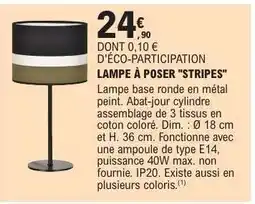 E.Leclerc LAMPE À POSER STRIPES offre