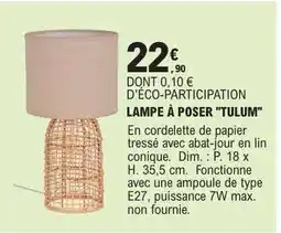 E.Leclerc LAMPE À POSER TULUM offre