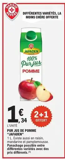 E.Leclerc Pur jus de pomme Jafaden offre