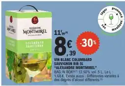 E.Leclerc VIN BLANC COLOMBARD SAUVIGNON BIB 5L ALEXANDRE MONTMIREL offre