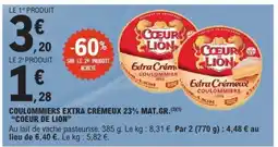 E.Leclerc COULOMMIERS EXTRA CRÉMEUX 23% MAT.GR. COEUR DE LION offre