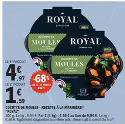 E.Leclerc Cocotte de Moules - Recette à la Marinière offre