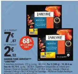 E.Leclerc Saumon Fumé Norvège 'Labeyrie' offre