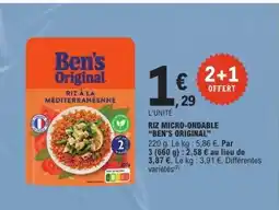 E.Leclerc RIZ MICRO-ONDABLE BEN’S ORIGINAL offre