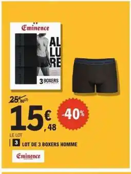 E.Leclerc LOT DE 3 BOXERS HOMME offre