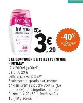 E.Leclerc Gel quotidien de toilette intime offre