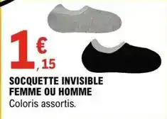 E.Leclerc Socquette invisible femme ou homme offre