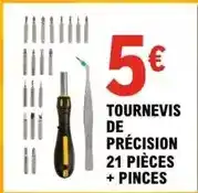 E.Leclerc Tournevis de précision 21 pièces + pinces offre
