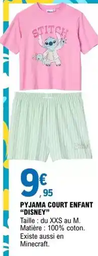 E.Leclerc Disney - pyjama court enfant offre