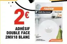 E.Leclerc Adhésif double face 2mx18 blanc offre