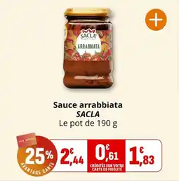 Coccinelle Supermarché SACLA Sauce arrabbiata offre