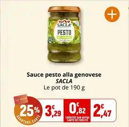 Coccinelle Supermarché SACLA Sauce pesto alla genovese offre