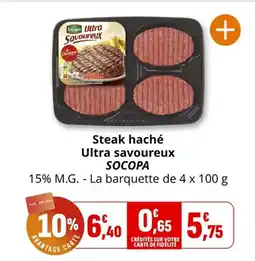 Coccinelle Supermarché SOCOPA Steak haché Ultra savoureux offre