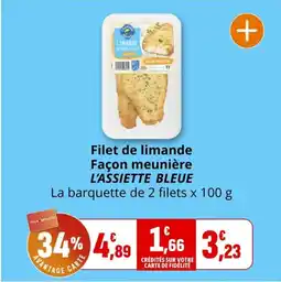Coccinelle Supermarché L'ASSIETTE BLEUE Filet de limande Façon meunière offre