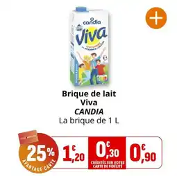 Coccinelle Supermarché CANDIA Brique de lait Viva offre
