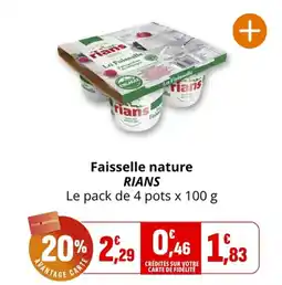 Coccinelle Supermarché RIANS Faisselle nature offre