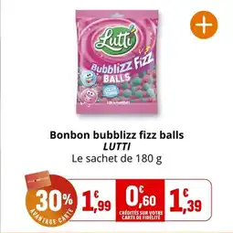 Coccinelle Supermarché LUTTI Bonbon bubblizz fizz balls offre