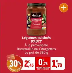 Coccinelle Supermarché D'AUCY Légumes cuisinés offre
