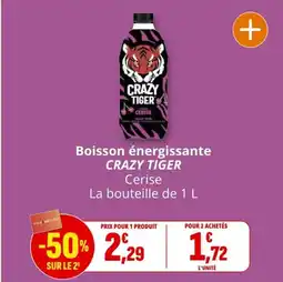 Coccinelle Supermarché CRAZY TIGER Boisson énergissante offre