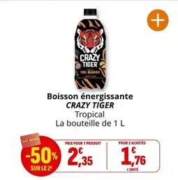 Coccinelle Supermarché CRAZY TIGER Boisson énergissante offre