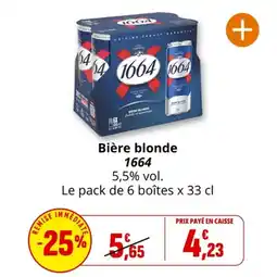 Coccinelle Supermarché 1664 Bière blonde offre