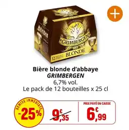 Coccinelle Supermarché GRIMBERGEN Bière blonde d'abbaye offre
