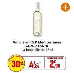 Coccinelle Supermarché SAINT-SAGNOL Vin blanc I.G.P Méditerranée offre