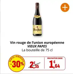 Coccinelle Supermarché VIEUX PAPES Vin rouge de l'union européenne offre