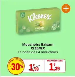 Coccinelle Supermarché KLEENEX Mouchoirs Balsam offre