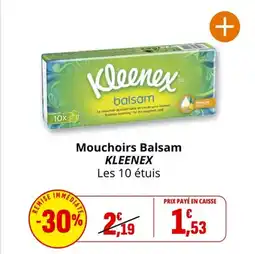 Coccinelle Supermarché KLEENEX Mouchoirs Balsam offre