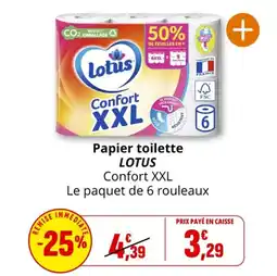 Coccinelle Supermarché LOTUS Papier toilette offre