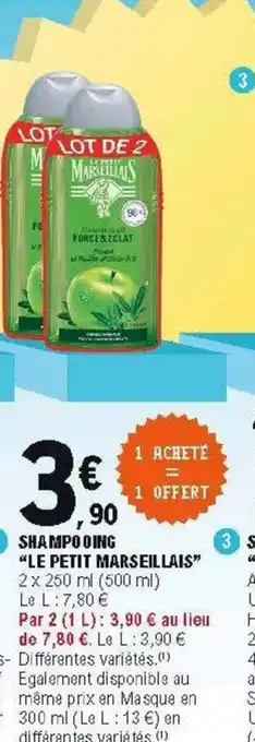 E.Leclerc Shampooing le petit marseillais offre