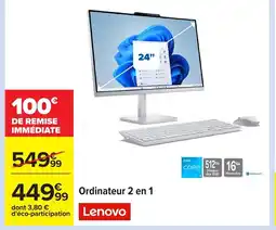 Carrefour LENOVO Ordinateur 2 en 1 offre