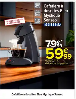 Carrefour PHILIPS Cafetière à dosettes Bleu Mystique Senseo offre